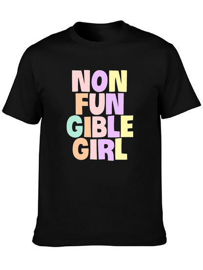 Non Fungible Girl T-Shirt - Black Graphic Tee