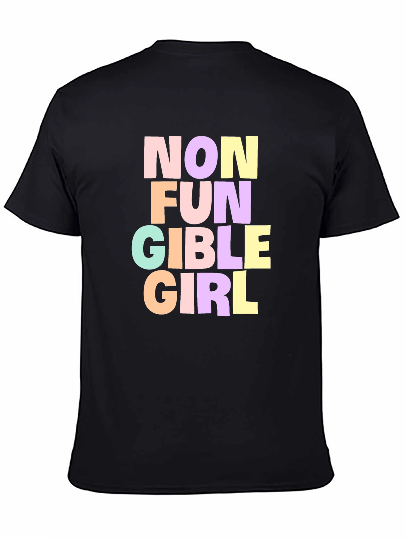 Non Fungible Girl T-Shirt - Black Graphic Tee