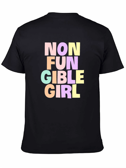 Non Fungible Girl T-Shirt - Black Graphic Tee