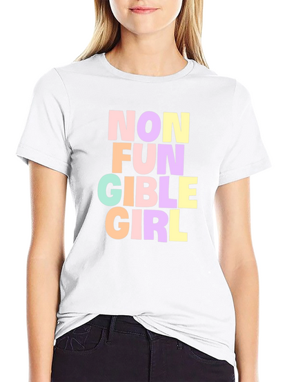Non Fungible Girl T-Shirt - Black Graphic Tee