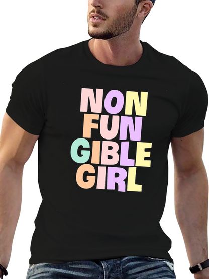 Non Fungible Girl T-Shirt - Black Graphic Tee