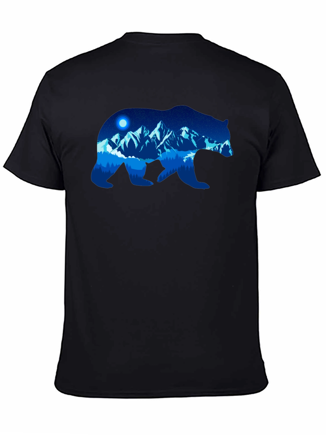 Bear Silhouette Mountain Graphic T-Shirt