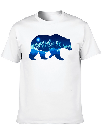 Bear Silhouette Mountain Graphic T-Shirt