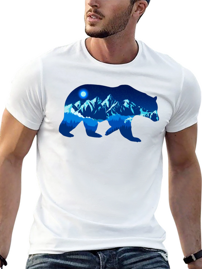 Bear Silhouette Mountain Graphic T-Shirt