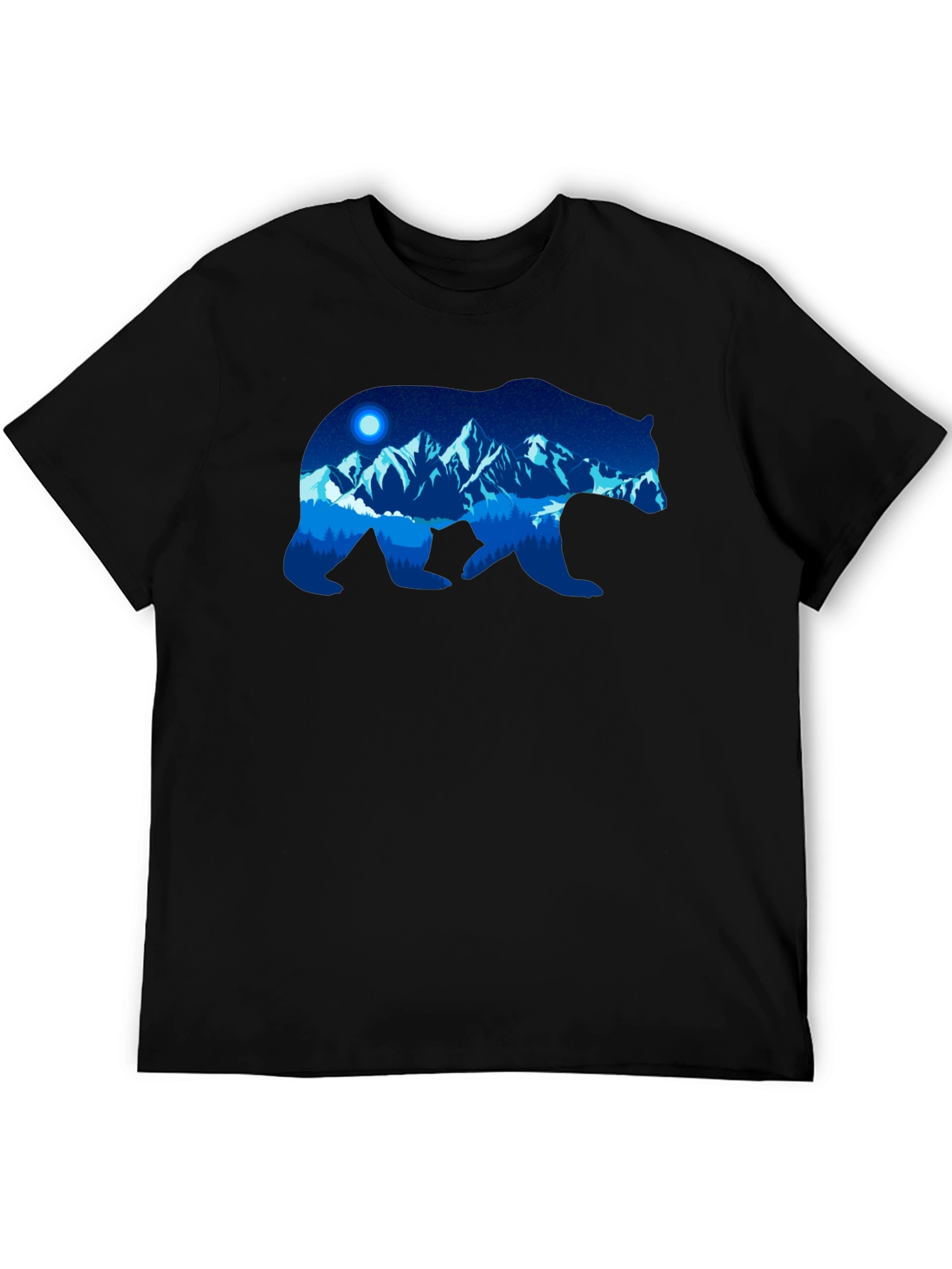 Bear Silhouette Mountain Graphic T-Shirt