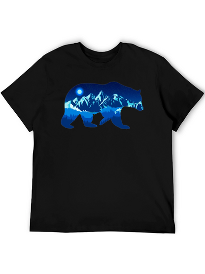 Bear Silhouette Mountain Graphic T-Shirt