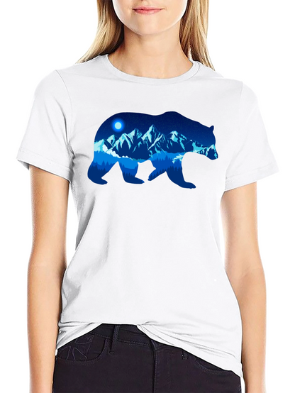 Bear Silhouette Mountain Graphic T-Shirt