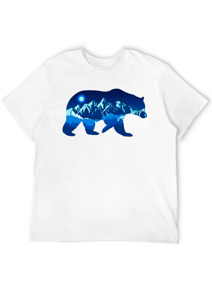 Bear Silhouette Mountain Graphic T-Shirt