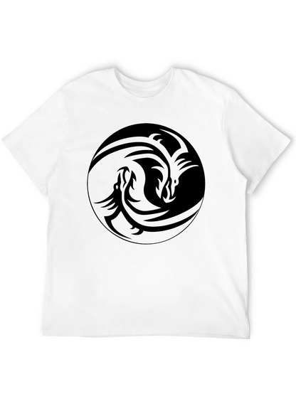 Tribal Dragon Graphic Black T-Shirt