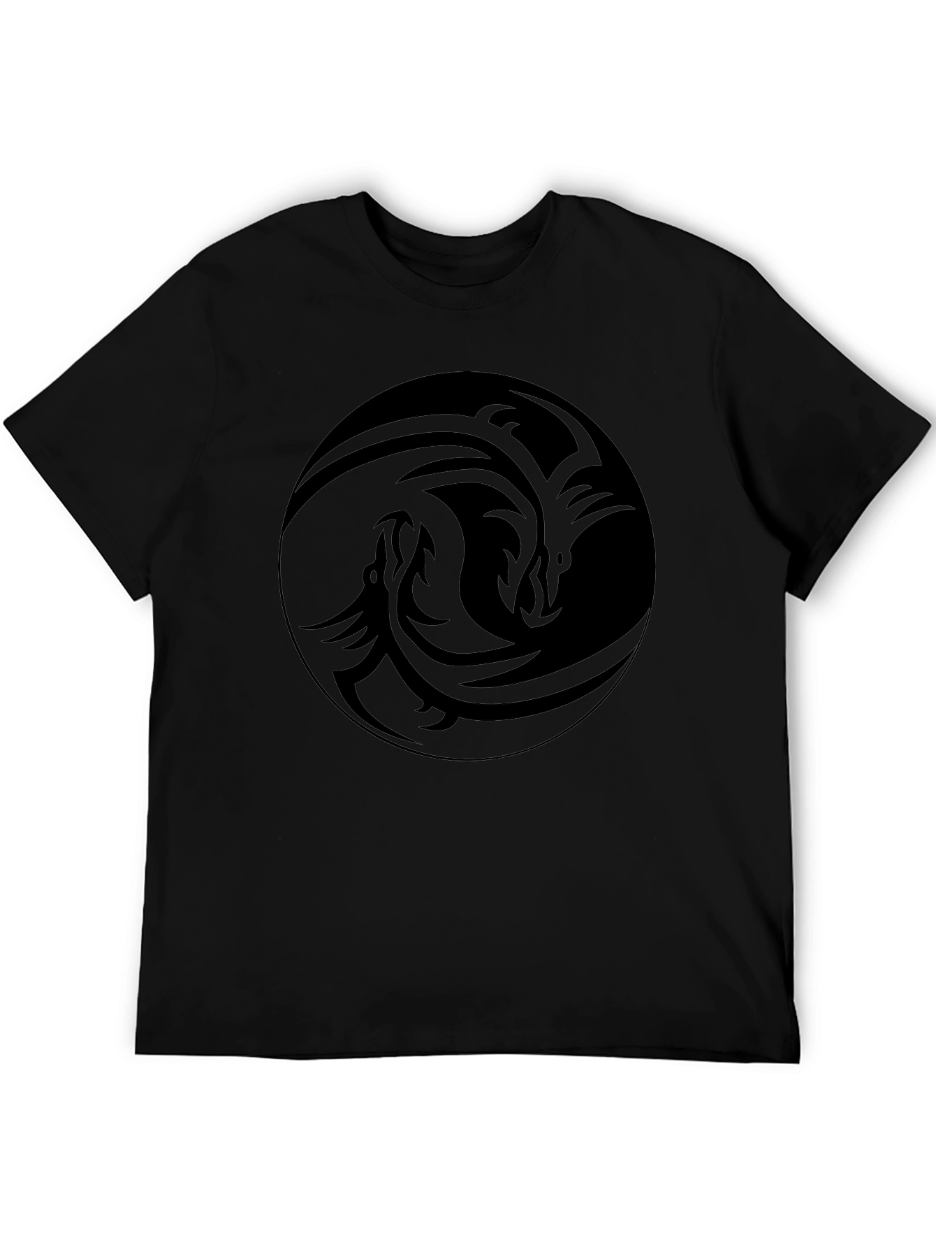 Tribal Dragon Graphic Black T-Shirt