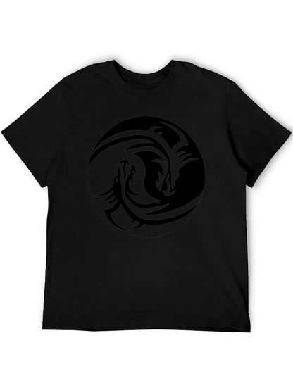 Tribal Dragon Graphic Black T-Shirt
