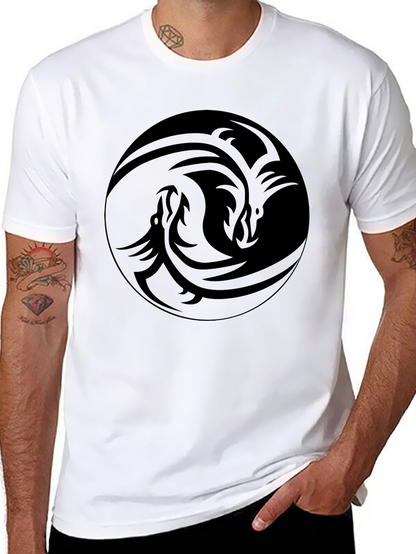 Tribal Dragon Graphic Black T-Shirt