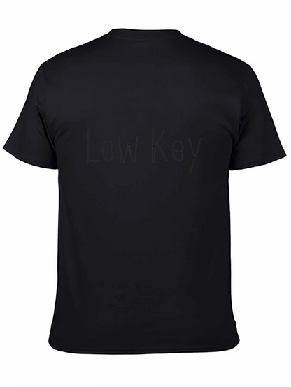 Low Key Black Cotton Graphic Tee Casual Wear