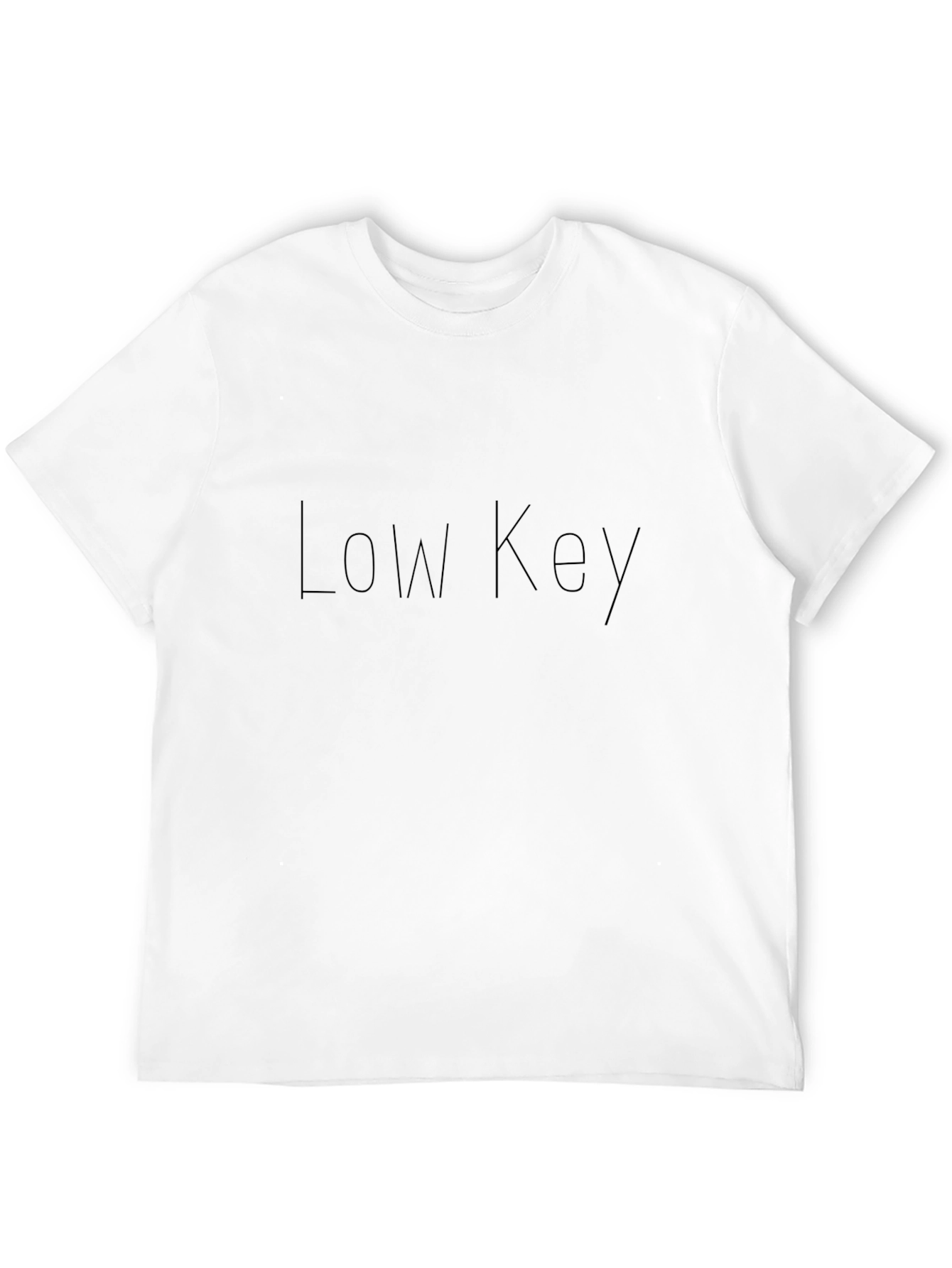 Low Key Black Cotton Graphic Tee Casual Wear