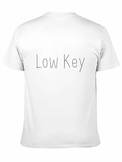 Low Key Black Cotton Graphic Tee Casual Wear