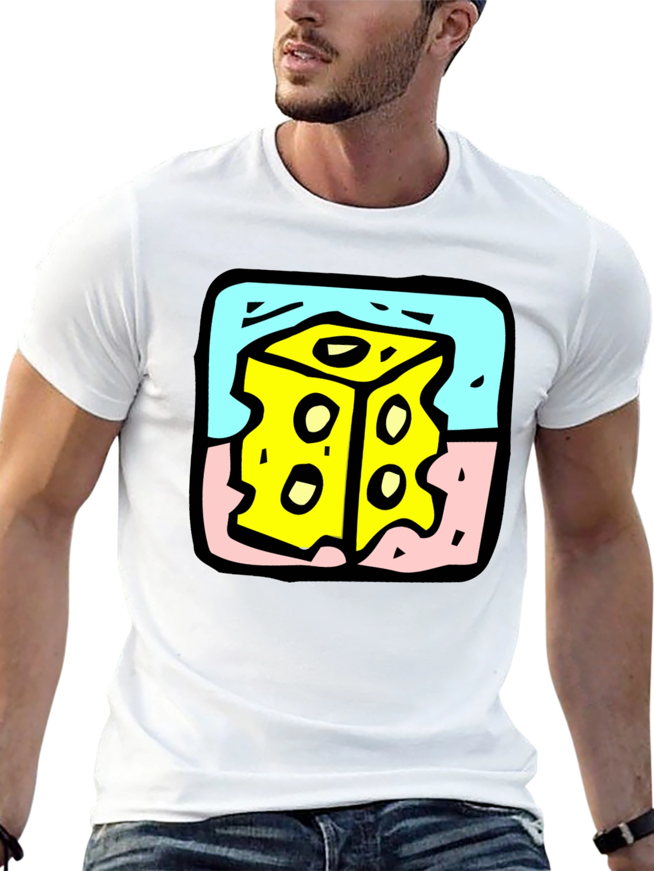Cheese Cube Graphic Tee - Quirky Style