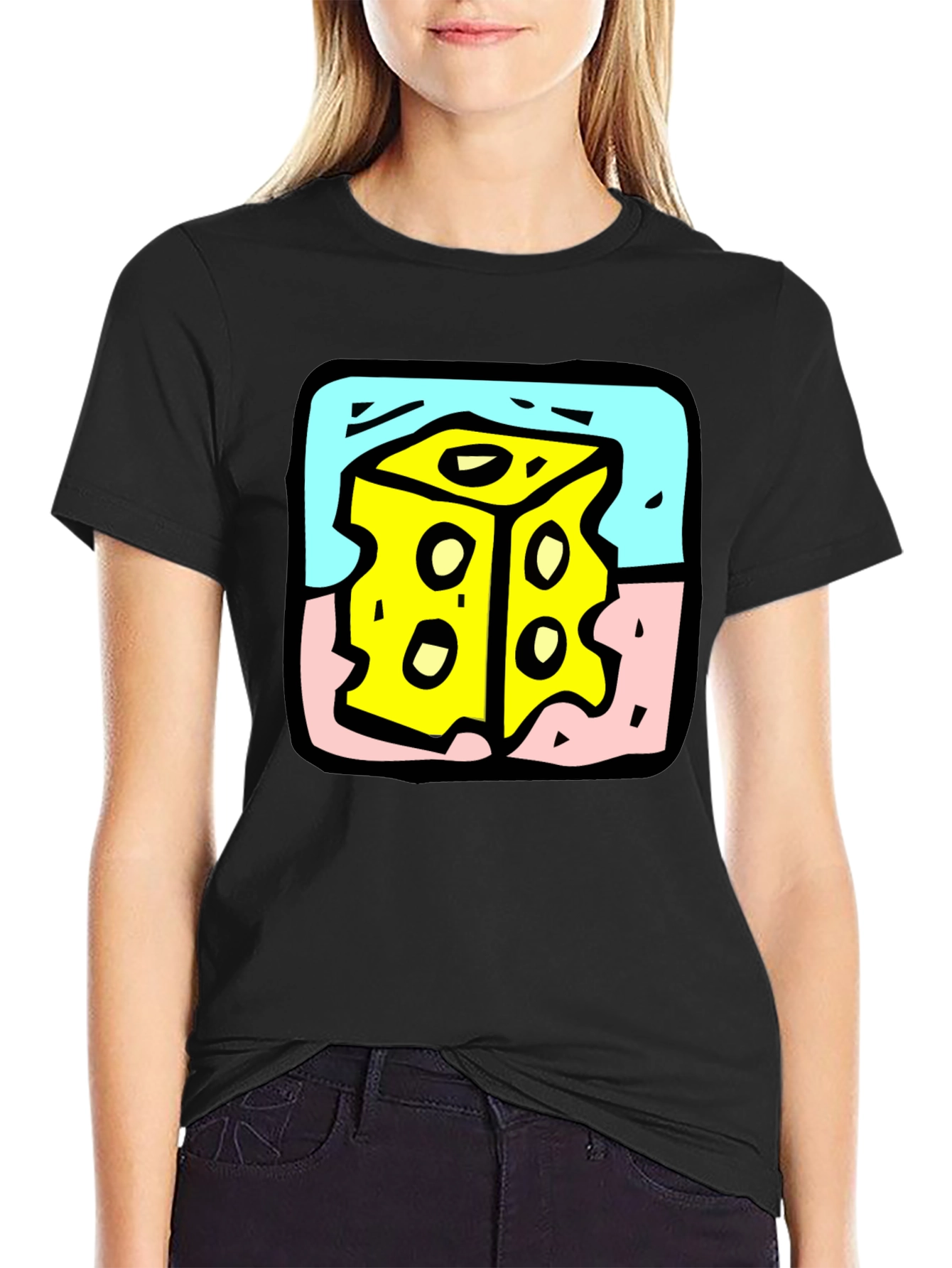 Cheese Cube Graphic Tee - Quirky Style