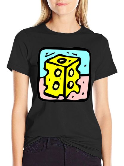 Cheese Cube Graphic Tee - Quirky Style