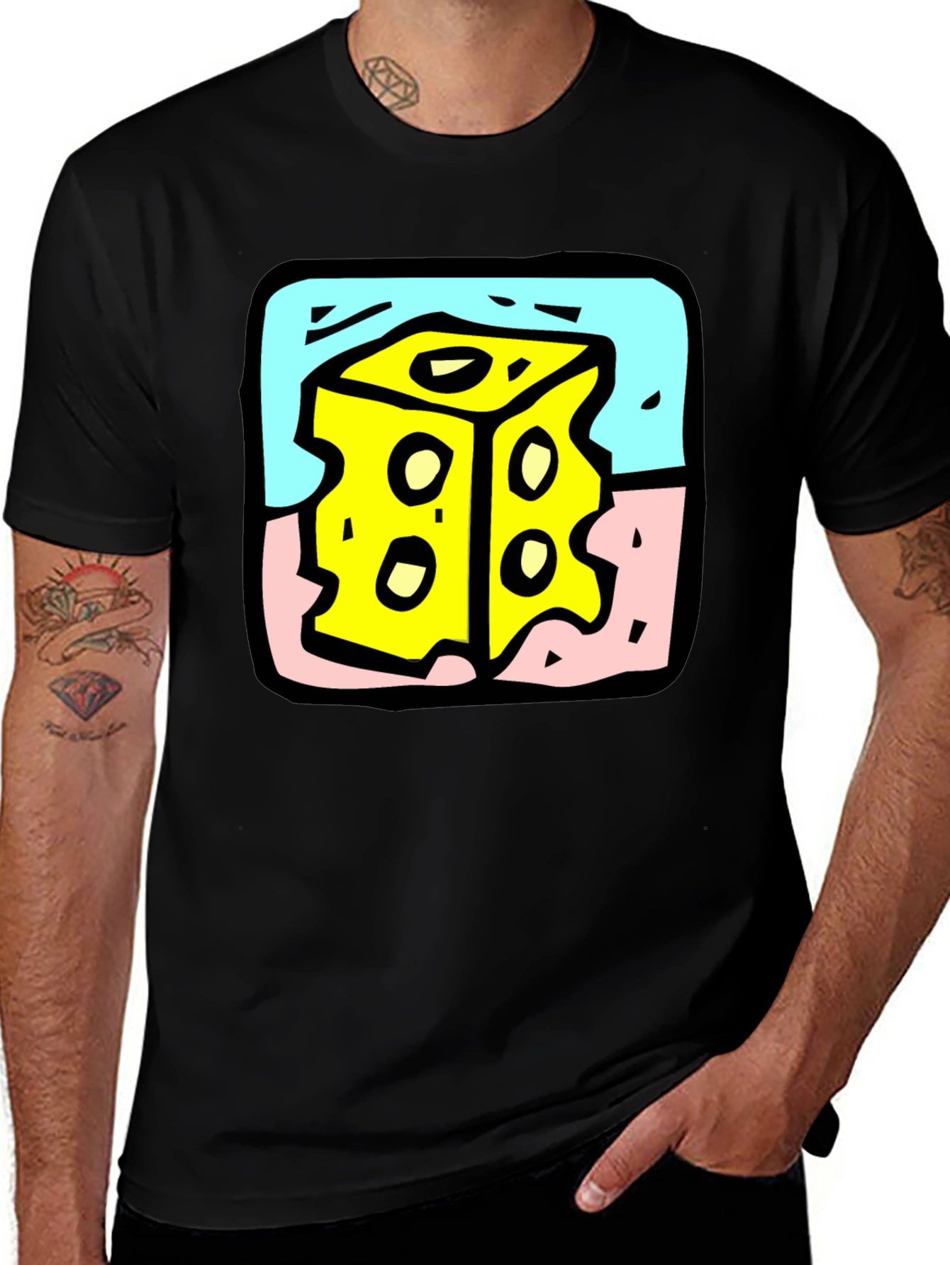 Cheese Cube Graphic Tee - Quirky Style