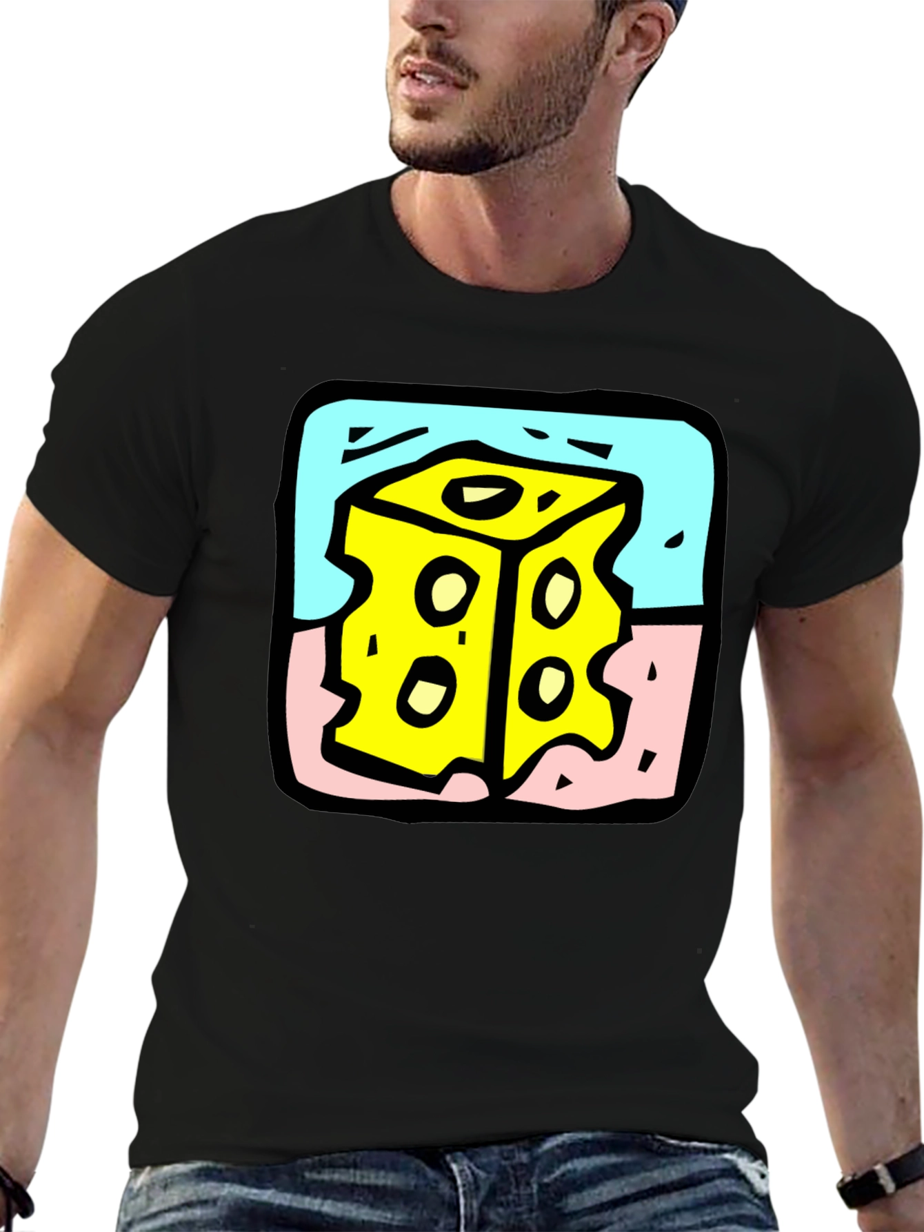 Cheese Cube Graphic Tee - Quirky Style