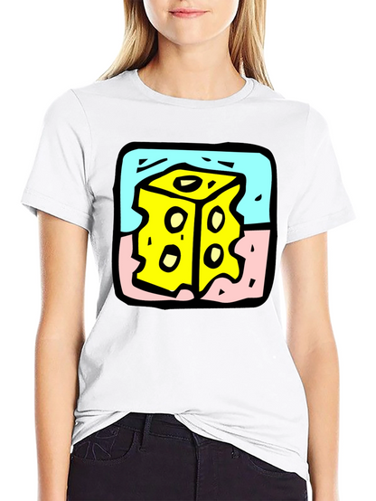 Cheese Cube Graphic Tee - Quirky Style