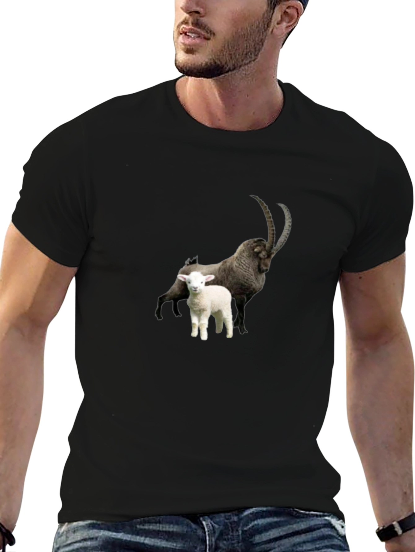 Ibex & Lamb Graphic Black Tee