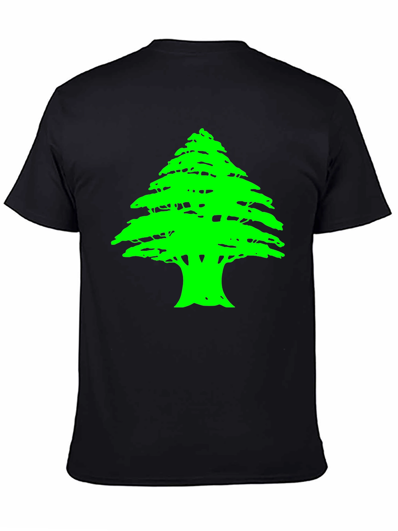 Lebanese Cedar Tree Graphic Black T-Shirt