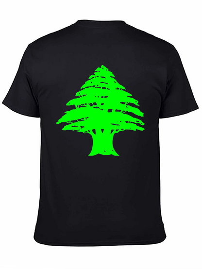 Lebanese Cedar Tree Graphic Black T-Shirt