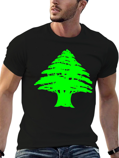 Lebanese Cedar Tree Graphic Black T-Shirt