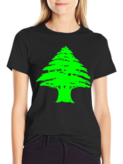 Lebanese Cedar Tree Graphic Black T-Shirt