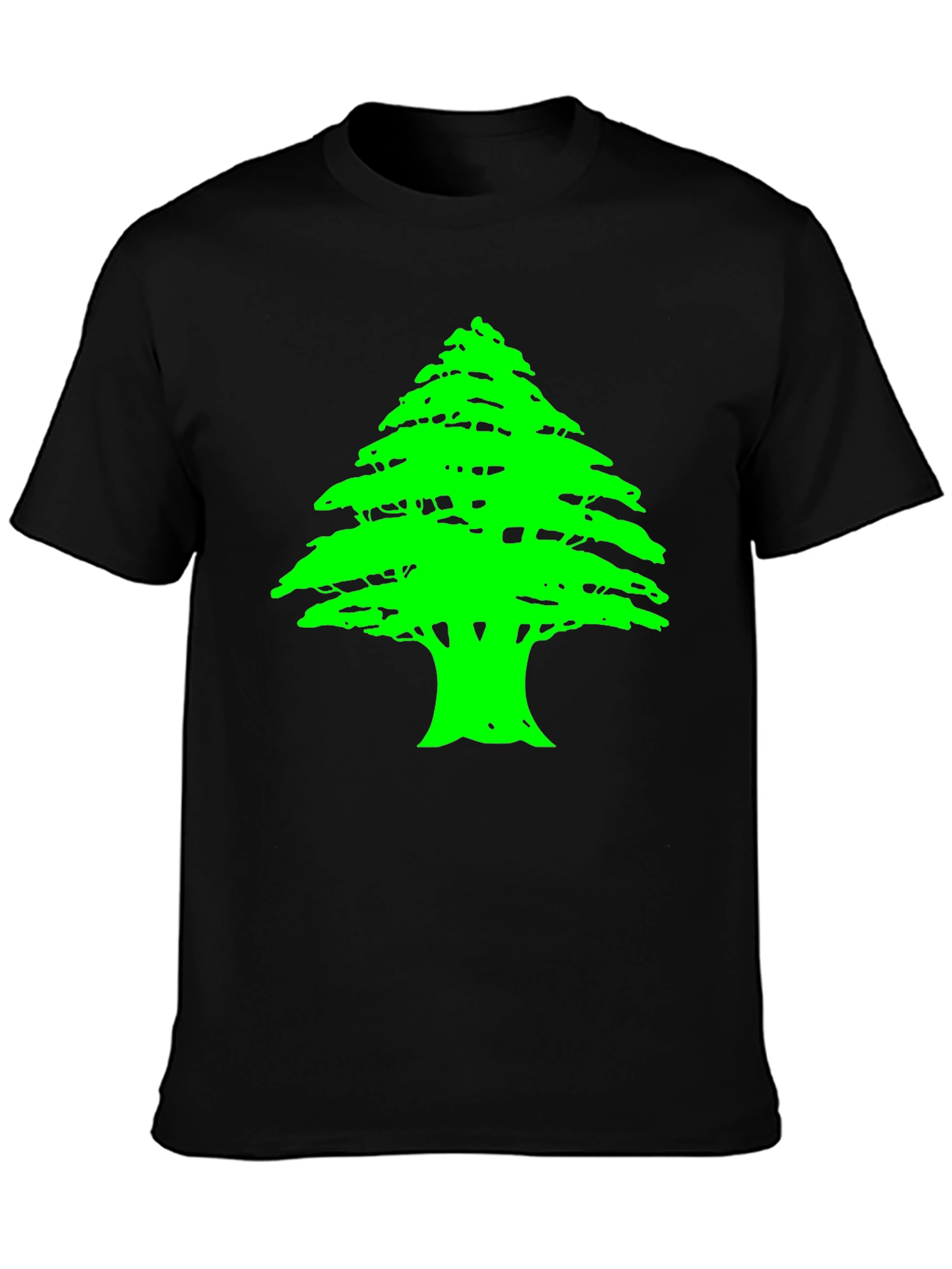 Lebanese Cedar Tree Graphic Black T-Shirt
