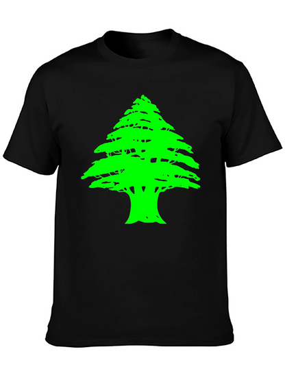 Lebanese Cedar Tree Graphic Black T-Shirt