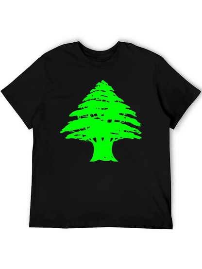 Lebanese Cedar Tree Graphic Black T-Shirt