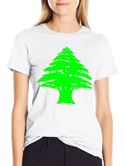 Lebanese Cedar Tree Graphic Black T-Shirt