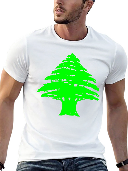 Lebanese Cedar Tree Graphic Black T-Shirt