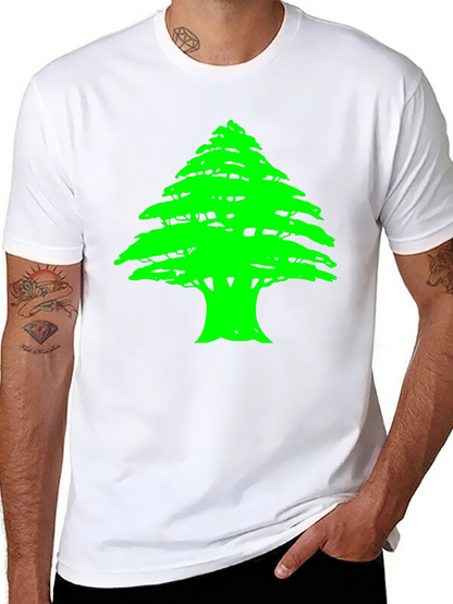 Lebanese Cedar Tree Graphic Black T-Shirt