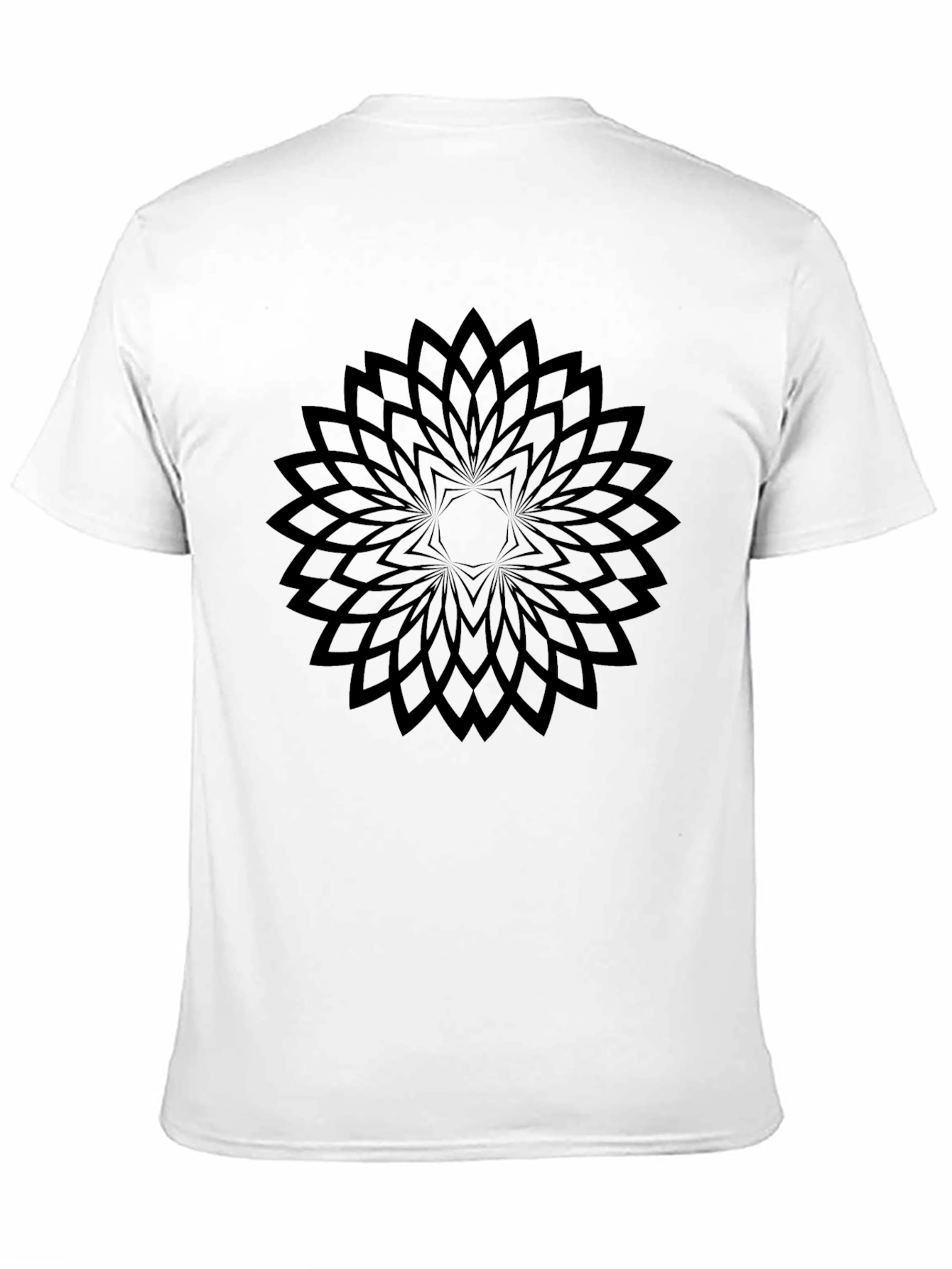 Geometric Floral Black T-Shirt - Modern Style