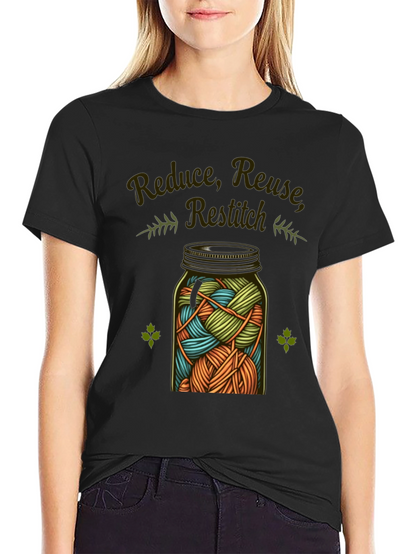 Reduce Reuse Restitch Black T-Shirt