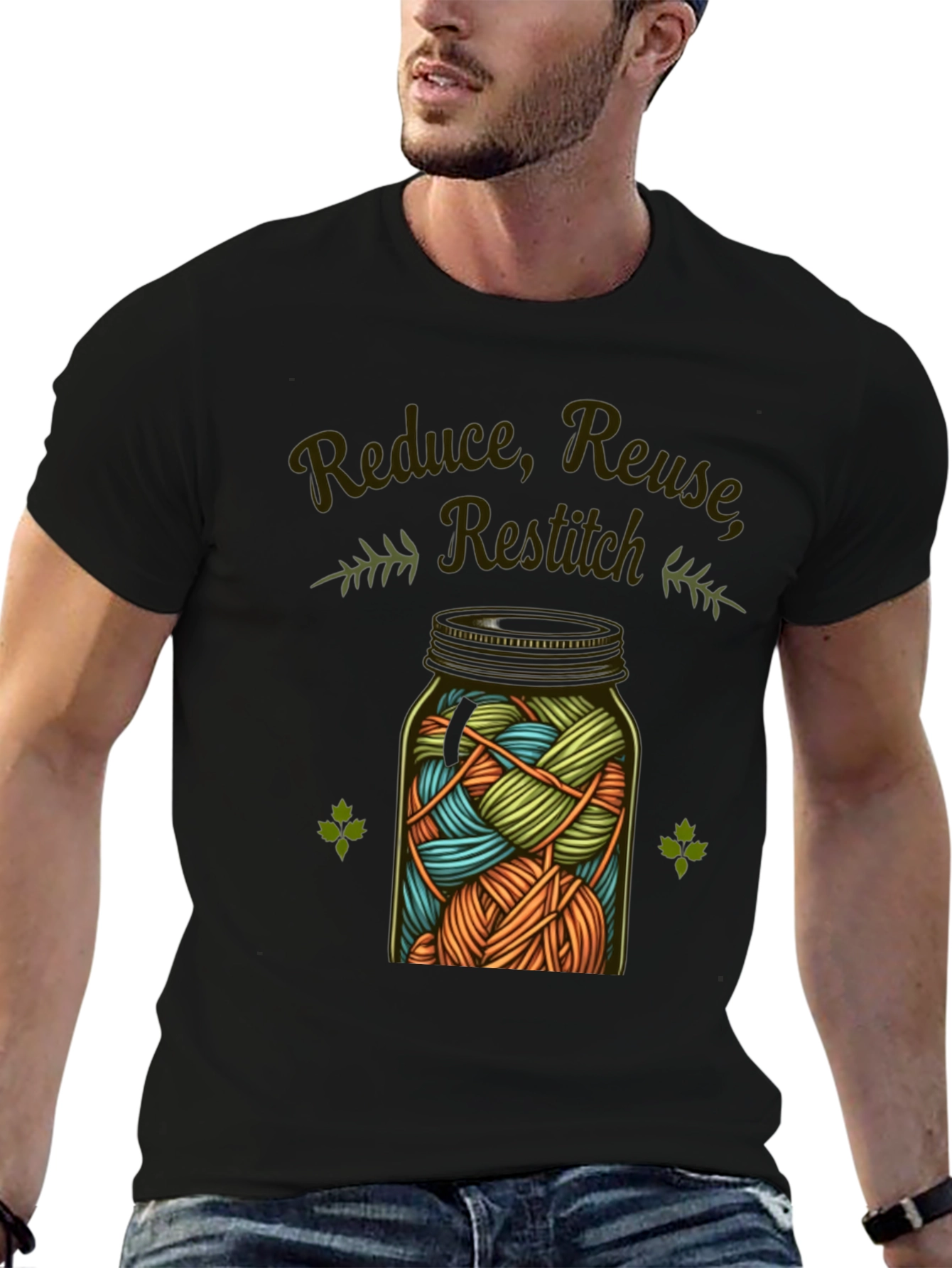 Reduce Reuse Restitch Black T-Shirt