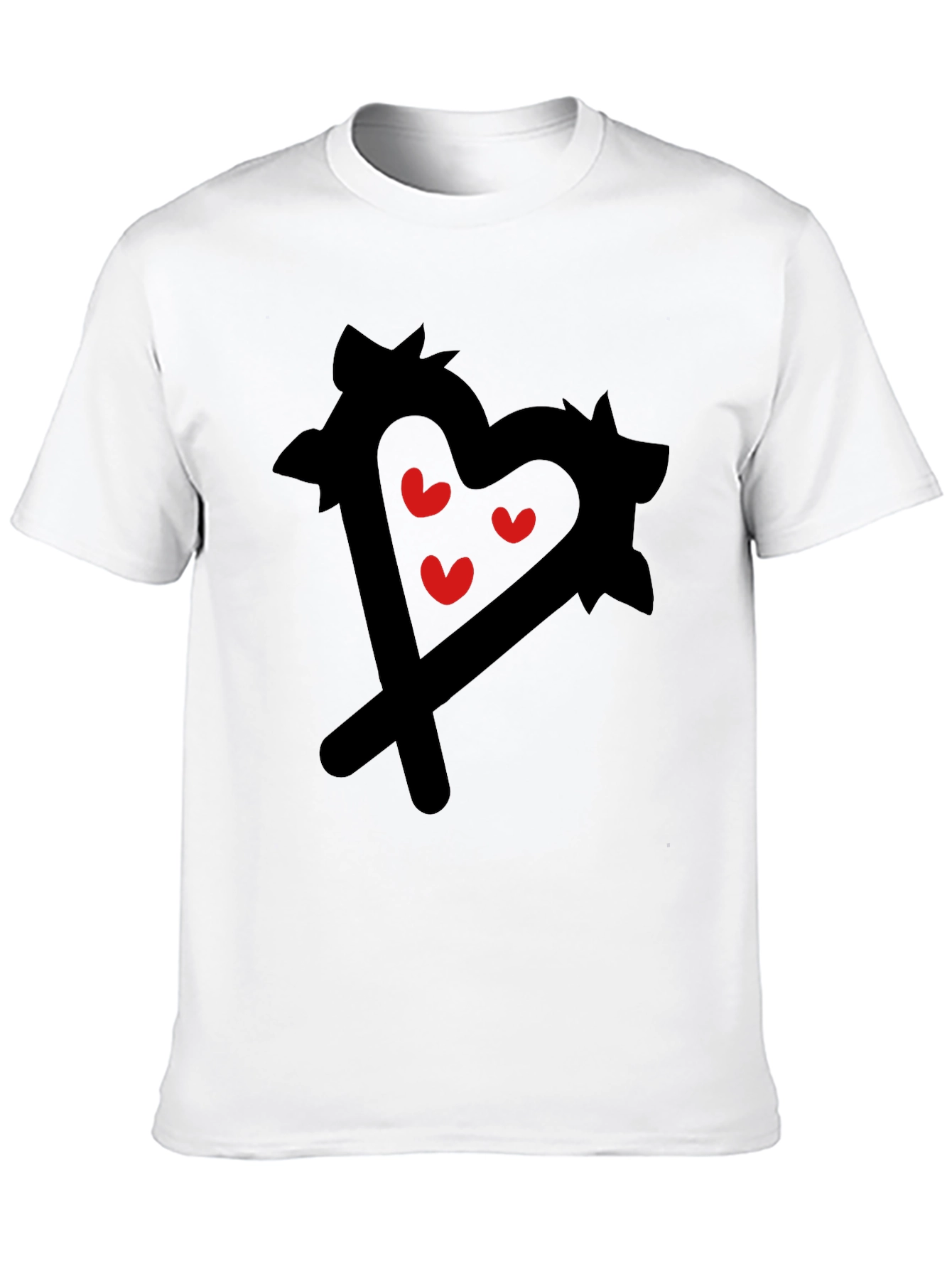 Heart Scribble Graphic Tee - Black