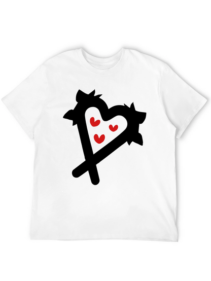 Heart Scribble Graphic Tee - Black