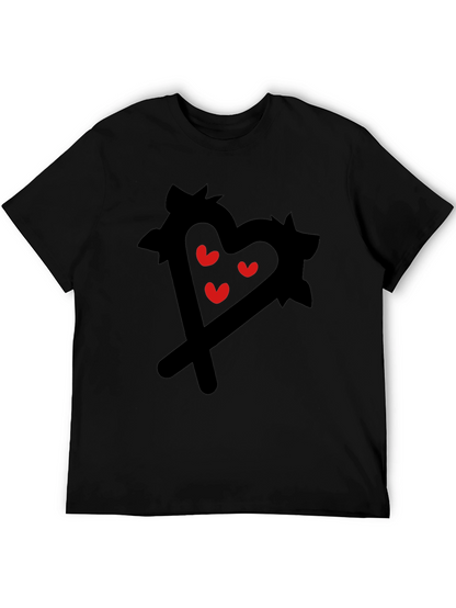 Heart Scribble Graphic Tee - Black