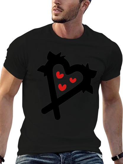 Heart Scribble Graphic Tee - Black