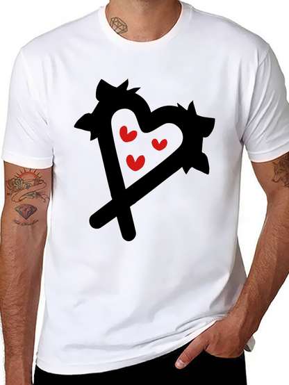Heart Scribble Graphic Tee - Black