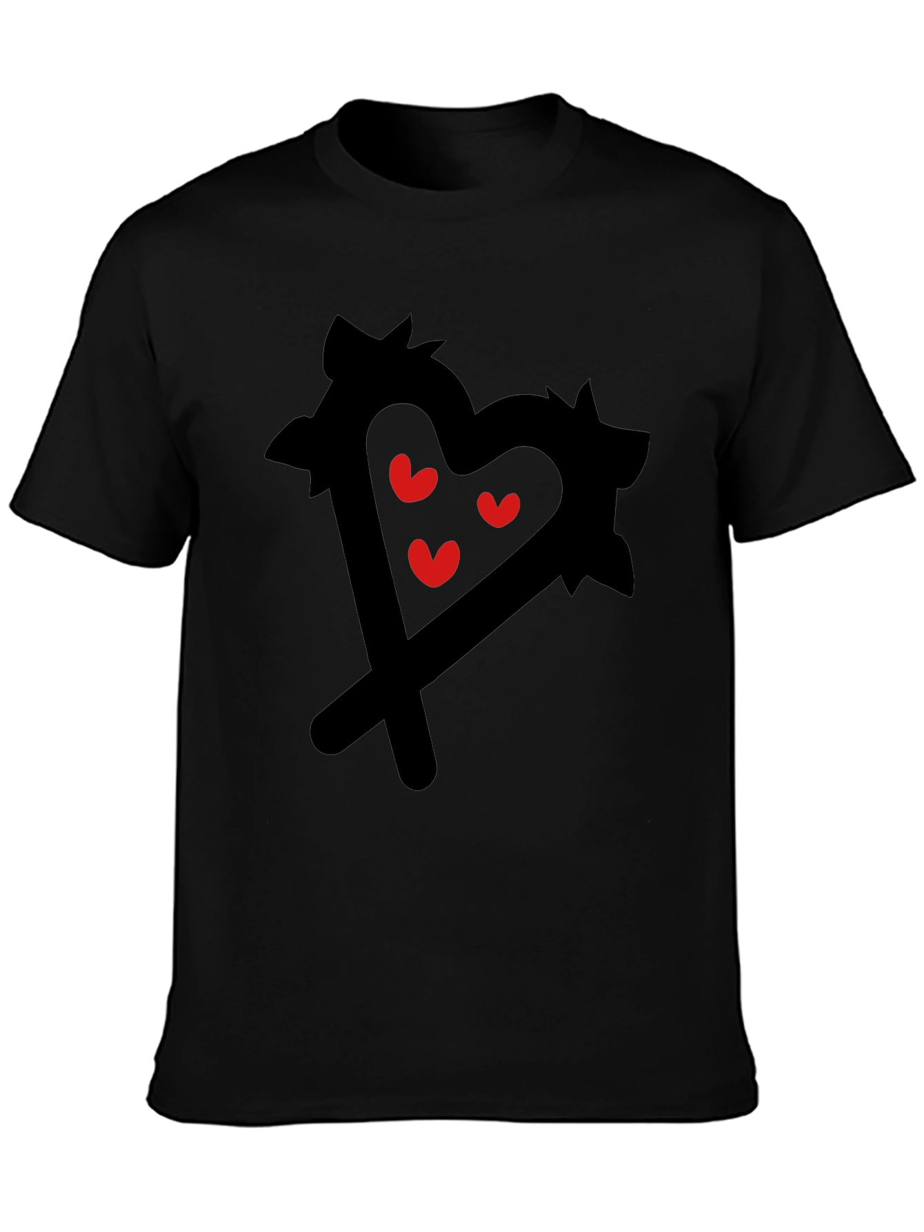 Heart Scribble Graphic Tee - Black
