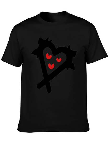 Heart Scribble Graphic Tee - Black