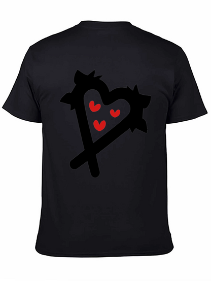 Heart Scribble Graphic Tee - Black