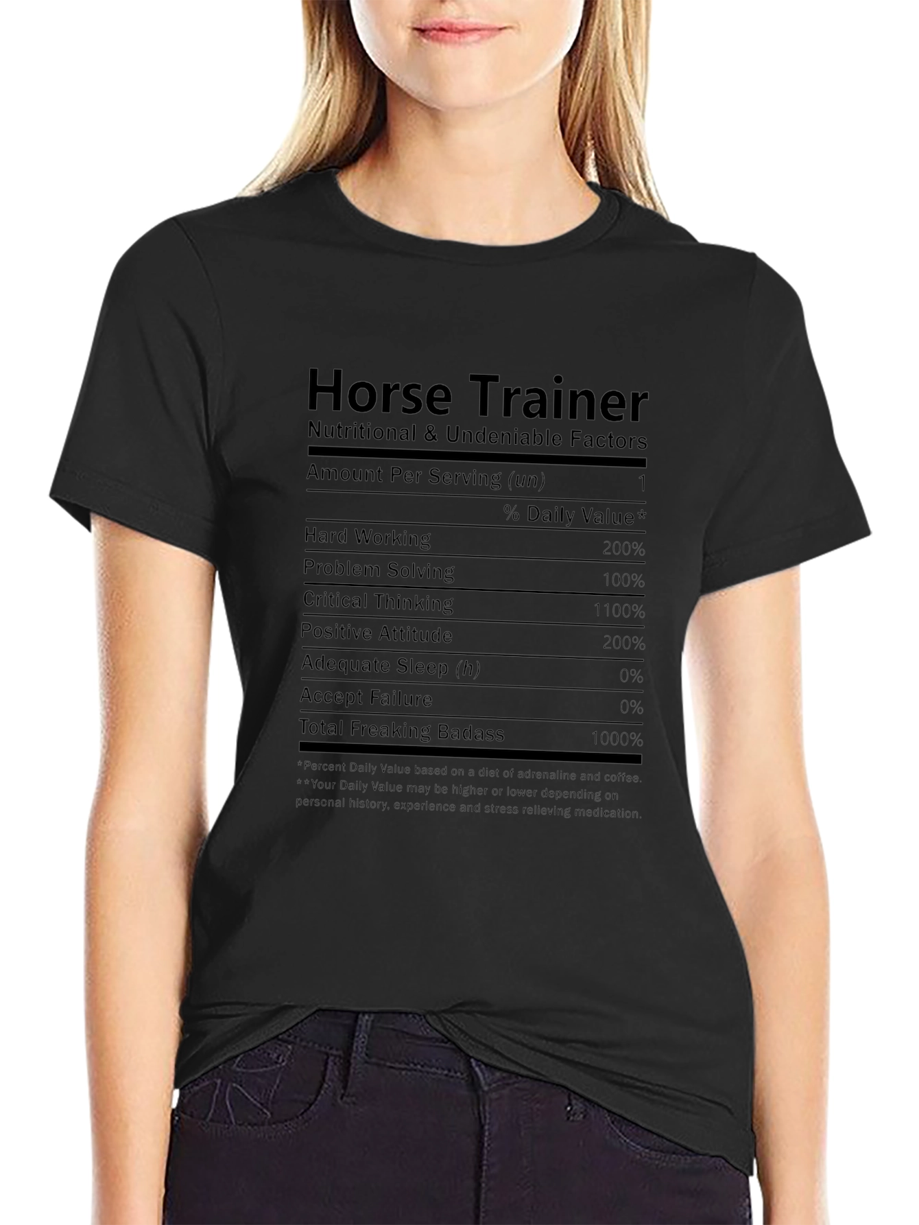 Horse Trainer Nutrition Facts T-Shirt