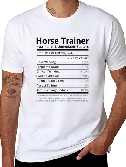 Horse Trainer Nutrition Facts T-Shirt