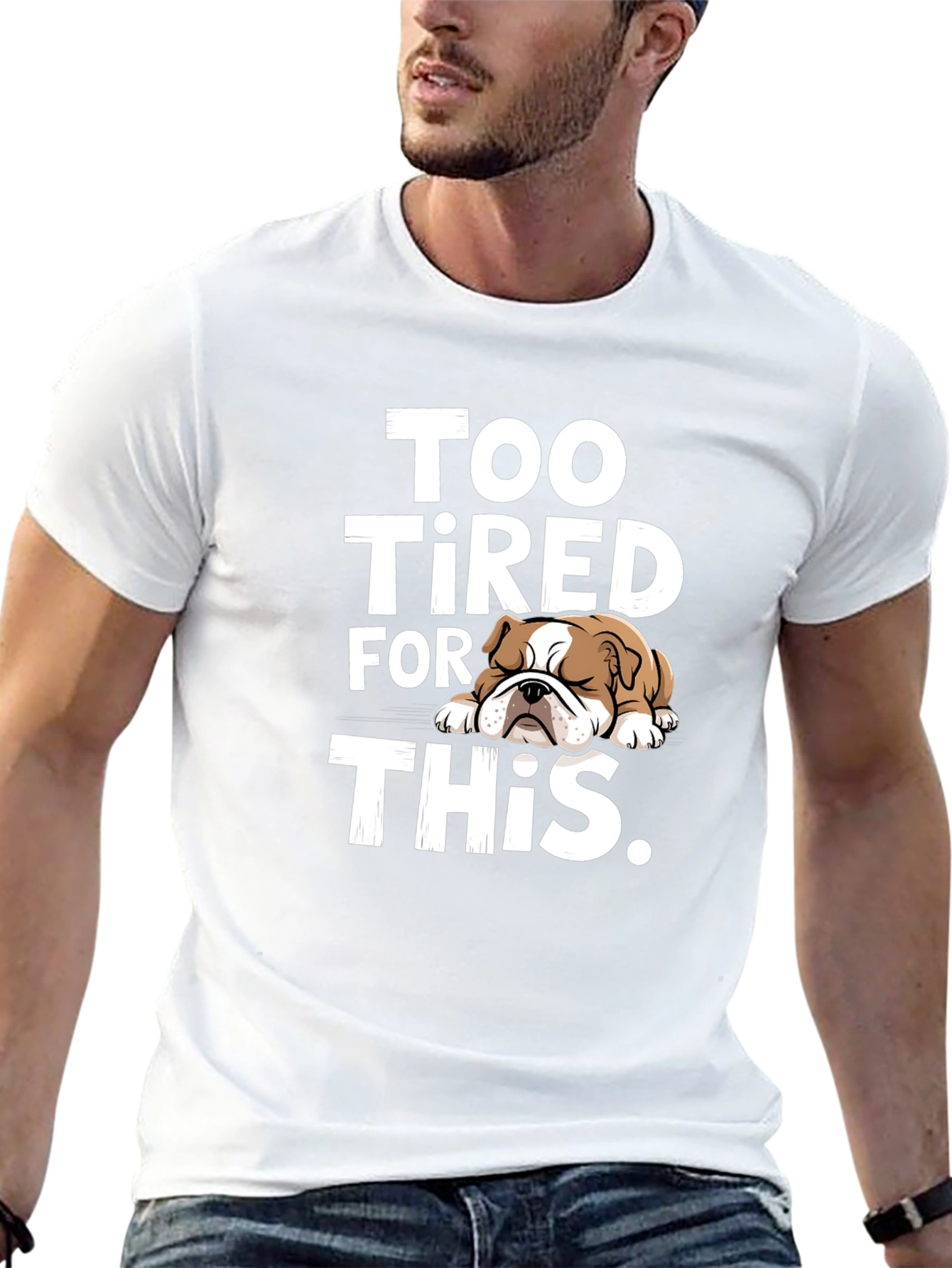 Too Tired Bulldog Graphic Tee